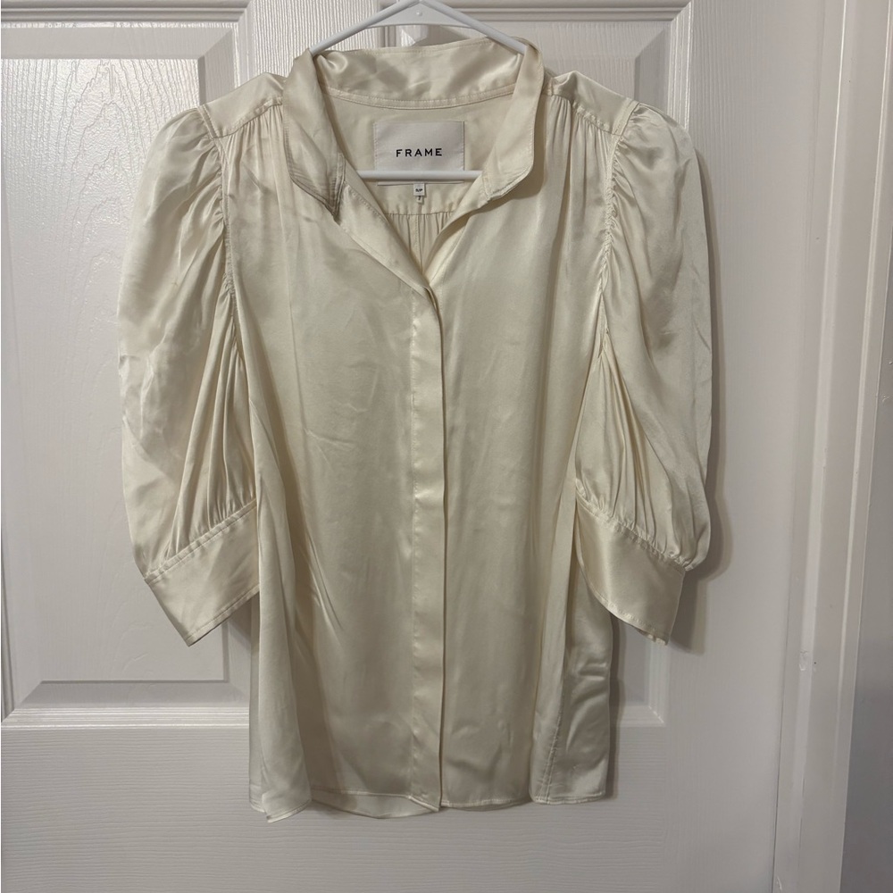 Frame Denim Women's Elegant Cream Blouse